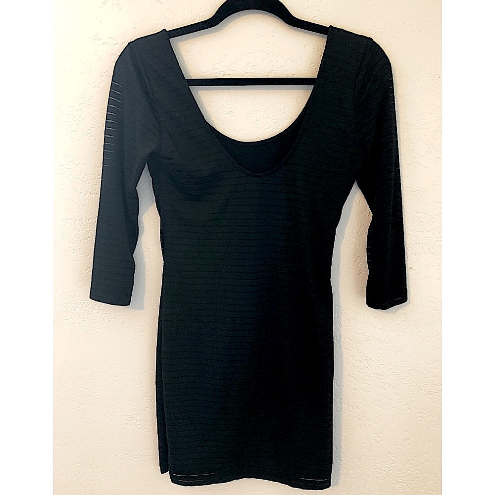 {f21} striped sheer black dress